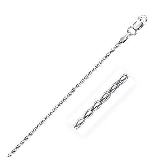 Sterling Silver Rhodium Plated Wheat Chain (1.50 mm) RCJ Chains  CELESTIA LUXE JEWELLERS