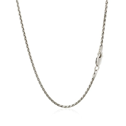 Sterling Silver Rhodium Plated Wheat Chain (1.50 mm) RCJ Chains  CELESTIA LUXE JEWELLERS