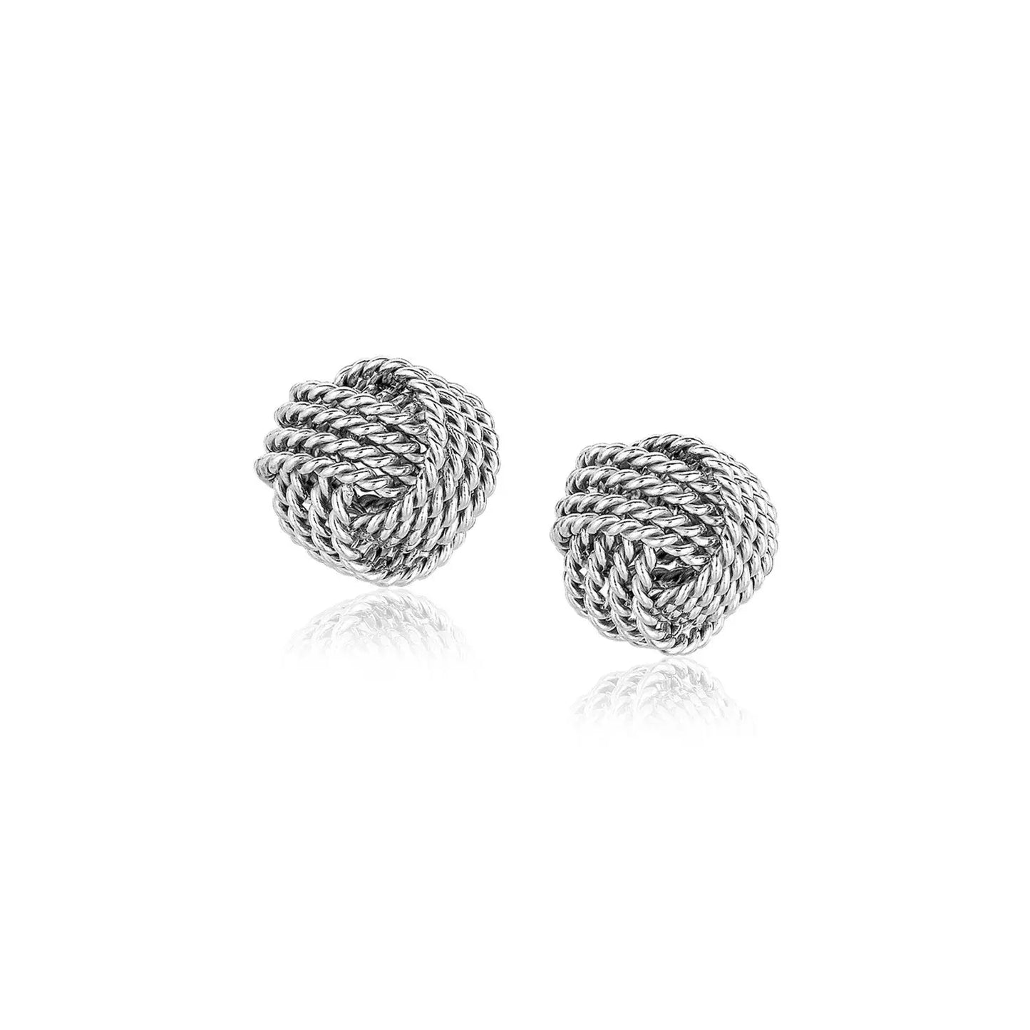 Sterling Silver Textured Love Knot Stud Style Earrings(9mm) RCJ Earrings  CELESTIA LUXE JEWELLERS