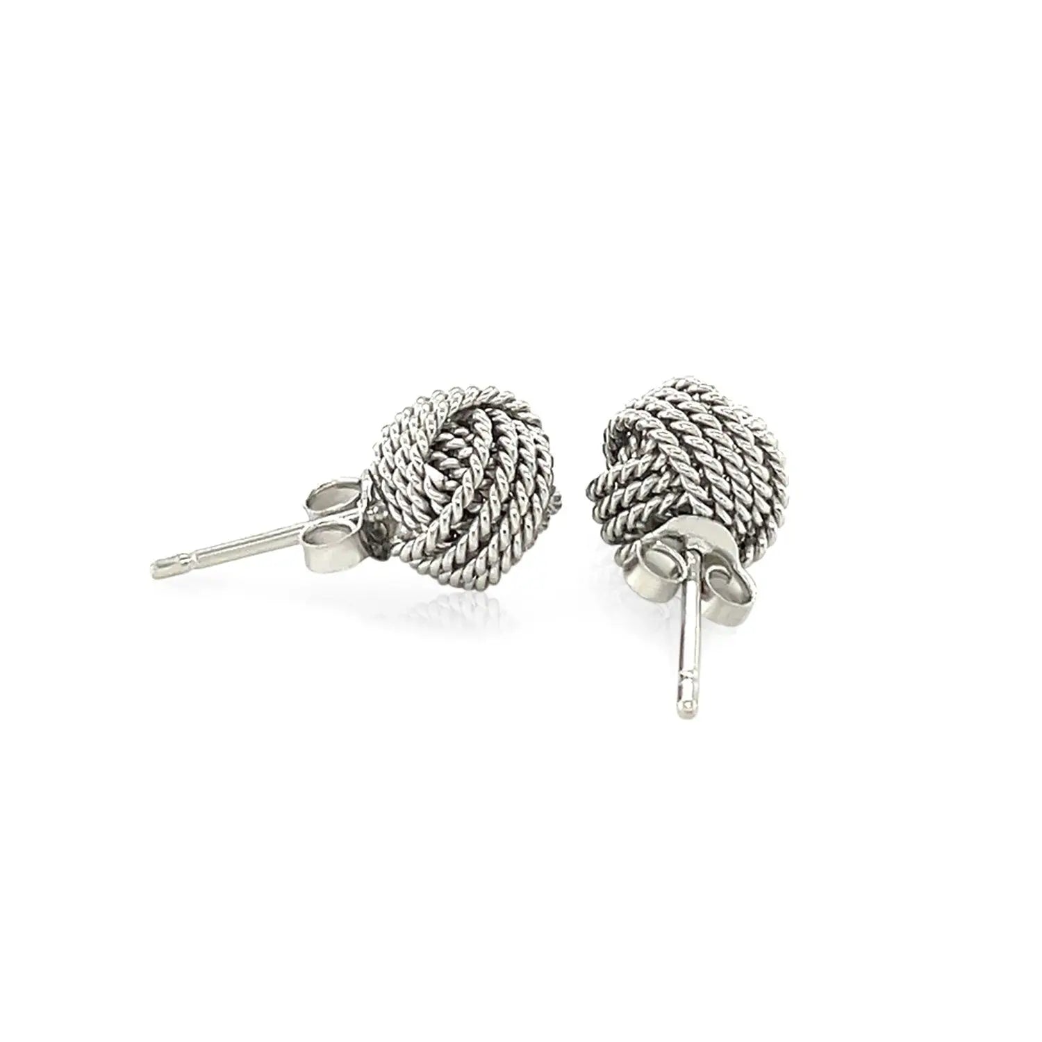 Sterling Silver Textured Love Knot Stud Style Earrings(9mm) RCJ Earrings  CELESTIA LUXE JEWELLERS