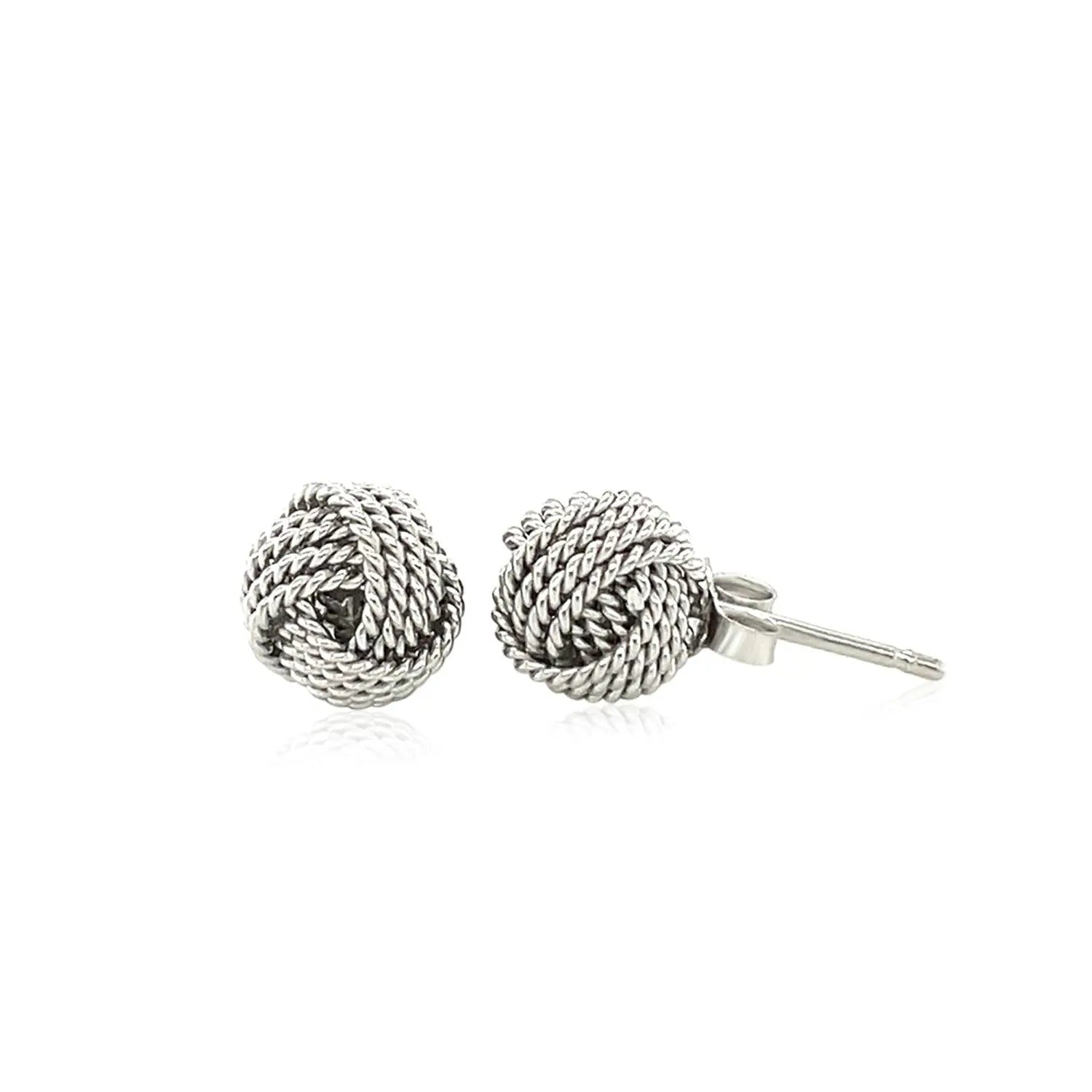Sterling Silver Textured Love Knot Stud Style Earrings(9mm) RCJ Earrings  CELESTIA LUXE JEWELLERS