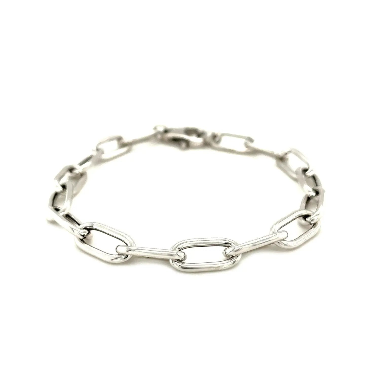 Sterling Silver Wide Paperclip Chain Bracelet (6.50 mm) RCJ Bracelets  CELESTIA LUXE JEWELLERS