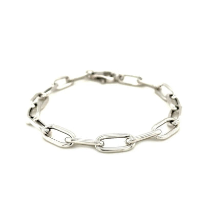 Sterling Silver Wide Paperclip Chain Bracelet (6.50 mm) RCJ Bracelets  CELESTIA LUXE JEWELLERS