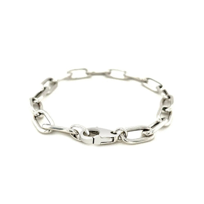 Sterling Silver Wide Paperclip Chain Bracelet (6.50 mm) RCJ Bracelets  CELESTIA LUXE JEWELLERS