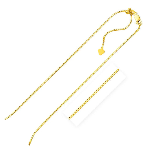 Sterling Silver Yellow Finish Adjustable Box Chain (1.40 mm) RCJ Chains  CELESTIA LUXE JEWELLERS