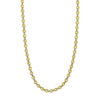 Two Tone Beaded Chain Necklace in 14K Gold RCJ Necklaces  CELESTIA LUXE JEWELLERS