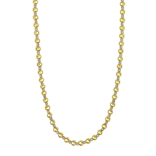 Two Tone Beaded Chain Necklace in 14K Gold RCJ Necklaces  CELESTIA LUXE JEWELLERS