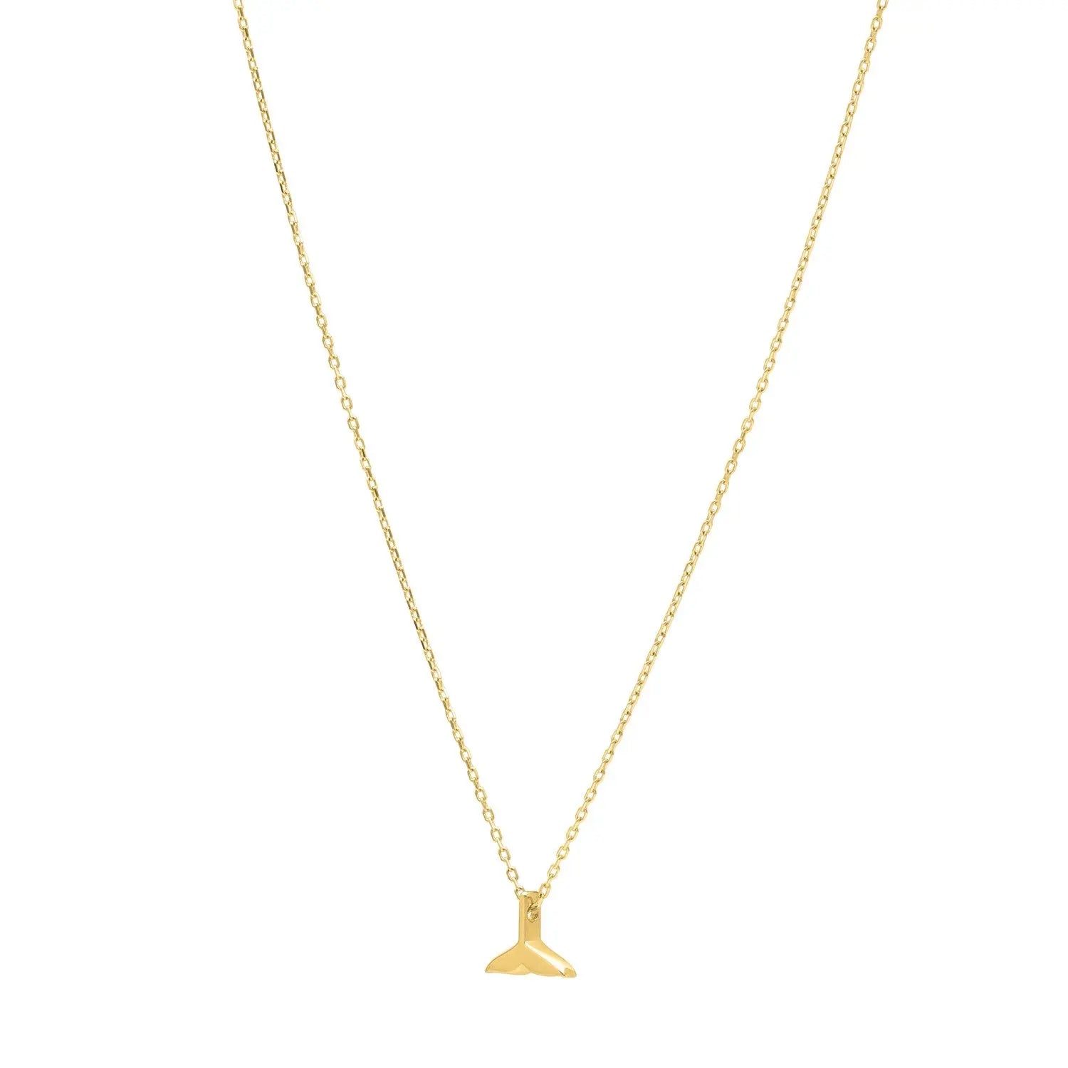 Whale Tail Necklace in 14K Yellow Gold RCJ Necklaces  CELESTIA LUXE JEWELLERS