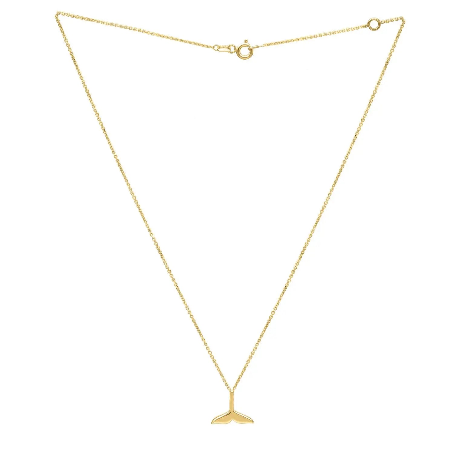 Whale Tail Necklace in 14K Yellow Gold RCJ Necklaces  CELESTIA LUXE JEWELLERS