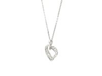 Sterling Silver Twisted Open Heart Diamond Accented Pendant (.04 cttw)